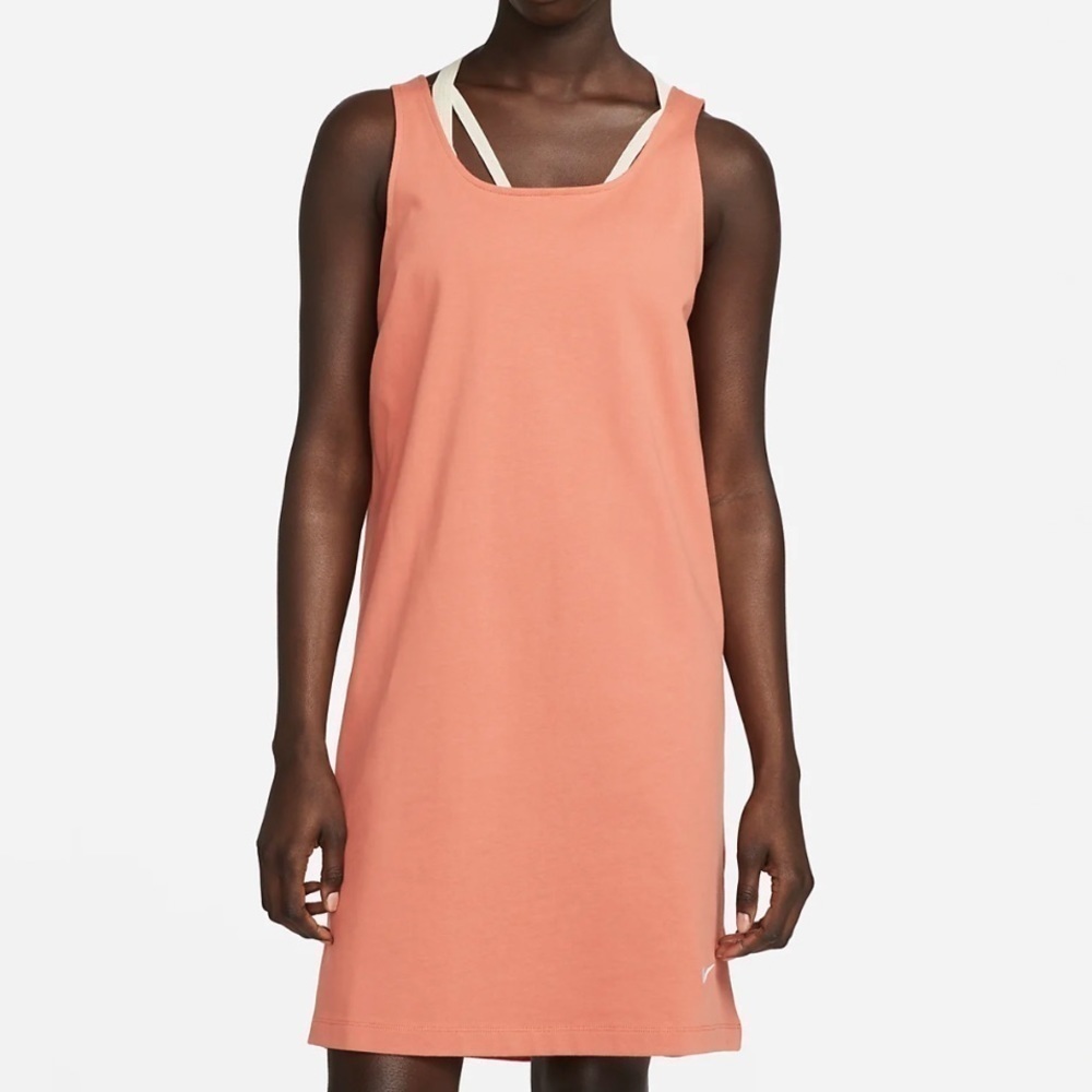 NWT Nike Sportswear Women's Jersey Tank Dress in Madder Root/White